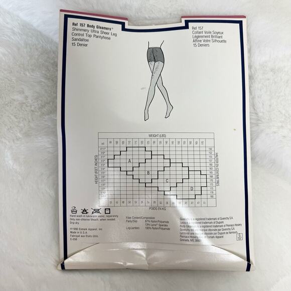 Vintage NEW GIVENCHY White Crystal Shimmery Ultra Sheer Control Top Pantyhose - Picture 7 of 13